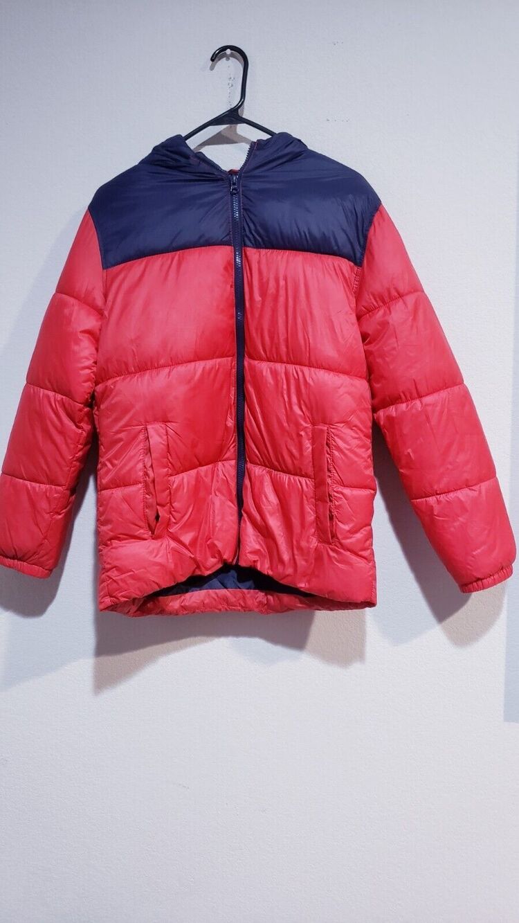Boys Old Navy FF Puffer Jacket Rubbie Red Size LG 14-16